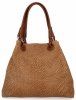 Stylowa Torebka Skórzana Shopper Bag Ruda
